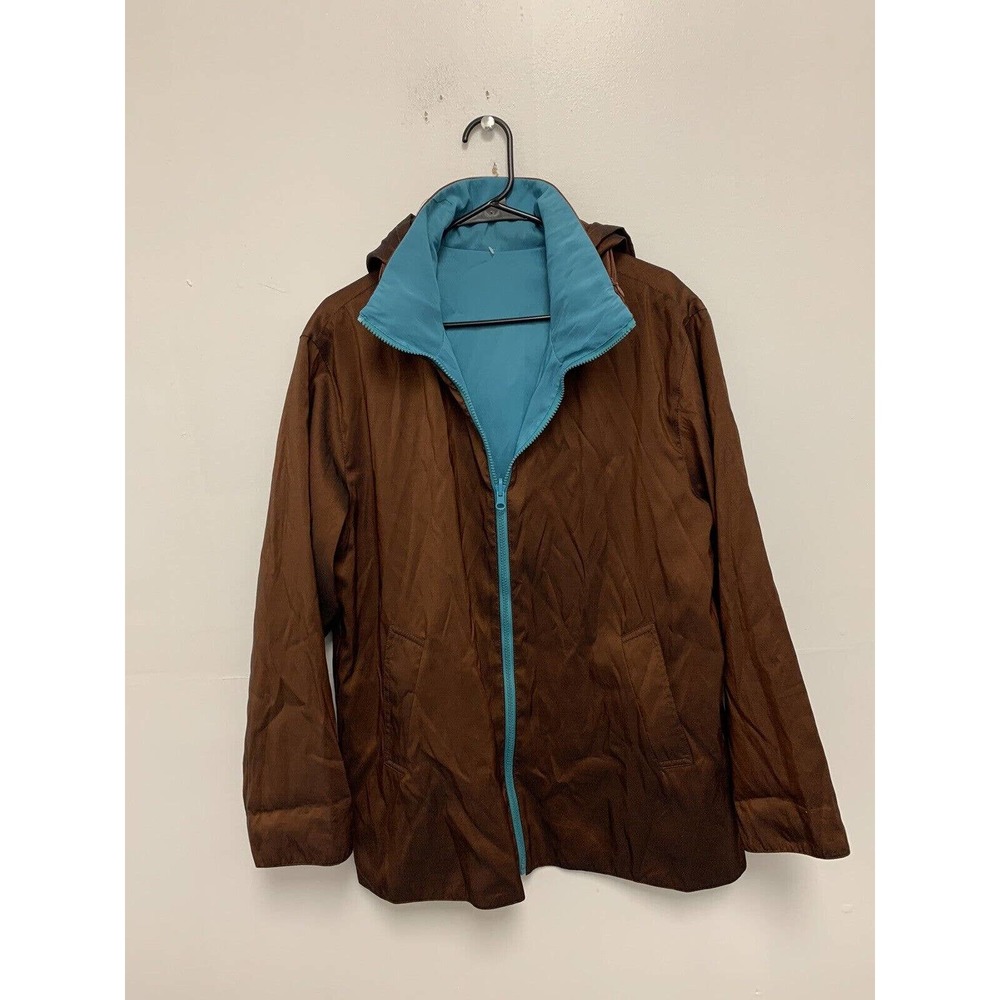 Mycra Pac Now Nylon Full Zip Reversible Full Zip Jacket Brown Blue Size 1 S/M